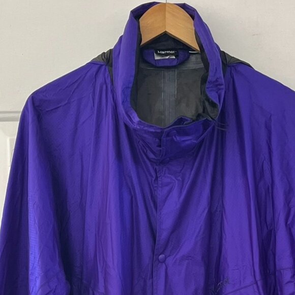 Marmot Men's Purple Osprey Gore-Tex Outdoor Rainproof W/Hood Jacket Sz Xl - Picture 2 of 11